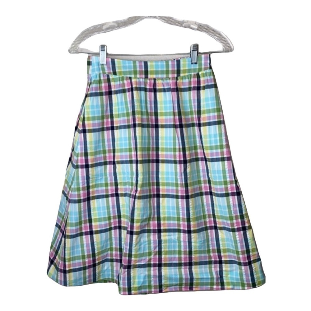 1901 Nordstrom Petite Plaid Pull On Midi Skirt Size XS